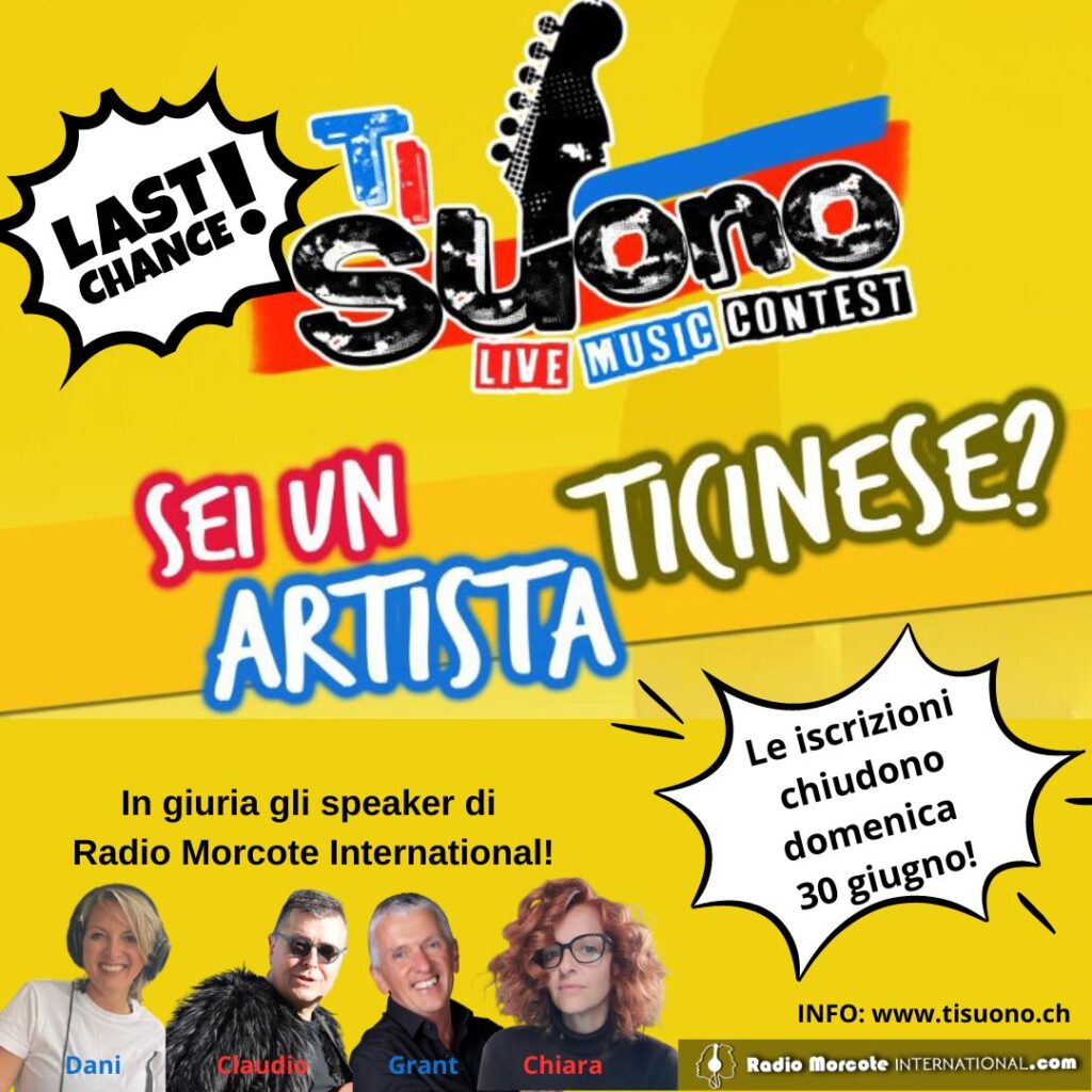 Radio Morcote sostiene TI SUONO,                                                   il live music contest rivolto a band ticinesi